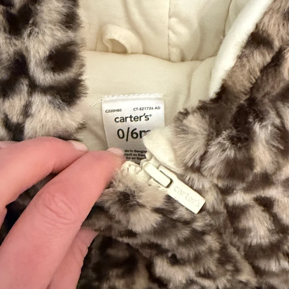 Carter's Fuzzy Animal Print Baby Suit